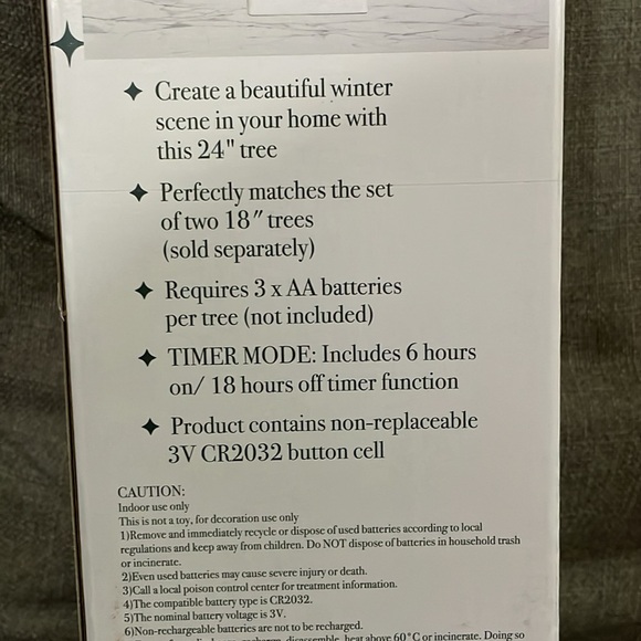 Indoor Christmas Light Up LED Faux Birch Trees, 24” - Picture 10 of 10